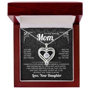 To My Loving Mom Love You Always Necklace with Message Card from Daughter