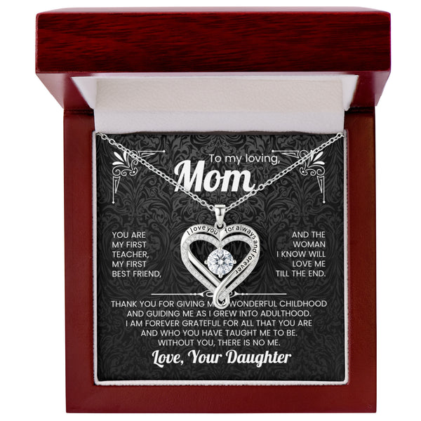 To My Loving Mom Love You Always Necklace with Message Card from Daughter