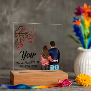 Personalized Acrylic Square Plaque – Light - Up Keepsake Gift - HEARTEN