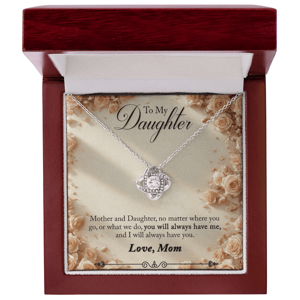 To My Daughter Love Knot Necklace from Mom - HEARTEN