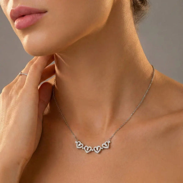 To My Dear Mom Magnetic Hearts Necklace From Son - HEARTEN