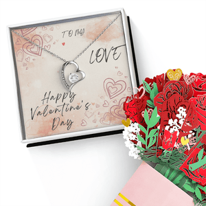 To My Love – Forever Love Necklace & Flower Bouquet Valentine's Gift Set - HEARTEN