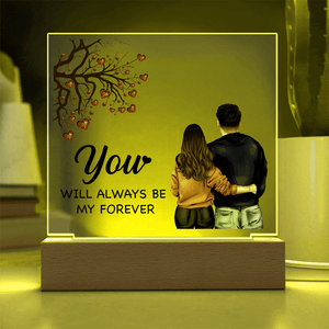 Personalized Acrylic Square Plaque – Light - Up Keepsake Gift - HEARTEN