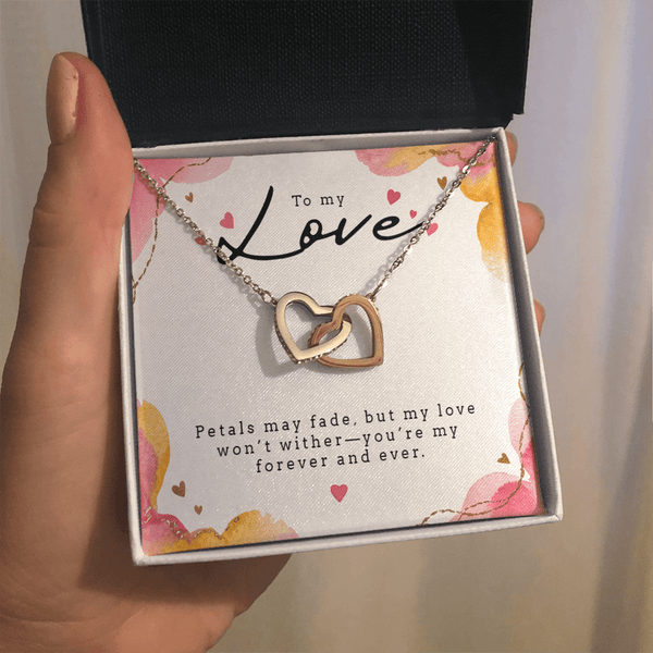 Interlocking Hearts Necklace (Yellow & White Gold Variants) - HEARTEN