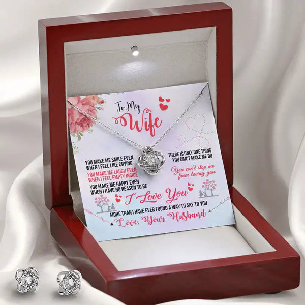 Love Knot Necklace & Earring Set - HEARTEN