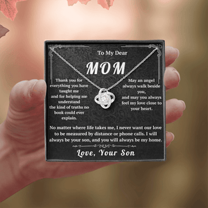 To My Dear Mom Love Knot Necklace - HEARTEN