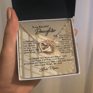 To My Beautiful Daughter – Interlocking Hearts Necklace - HEARTEN
