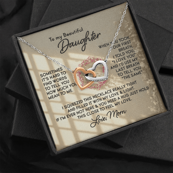 To My Beautiful Daughter – Interlocking Hearts Necklace - HEARTEN