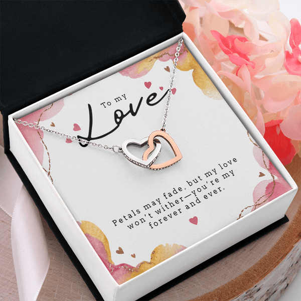 Interlocking Hearts Necklace (Yellow & White Gold Variants) - HEARTEN