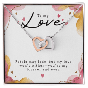 Interlocking Hearts Necklace (Yellow & White Gold Variants) - HEARTEN