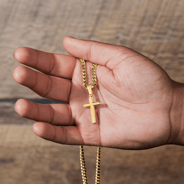 To My Amazing Husband – Personalized Cross with Cuban Link Chain - HEARTEN