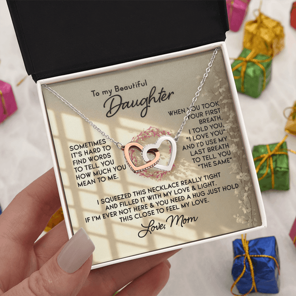 To My Beautiful Daughter – Interlocking Hearts Necklace - HEARTEN