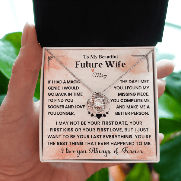 To My Beautiful Future Wife - Love Knot Necklace - HEARTEN