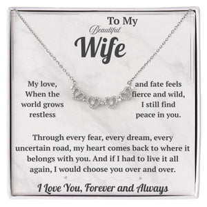 To My Beautiful Wife Magnetic Hearts Necklace - HEARTEN