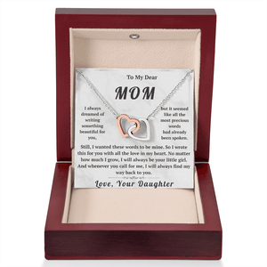 To My Dear Mom Interlocking Hearts Necklace - HEARTEN