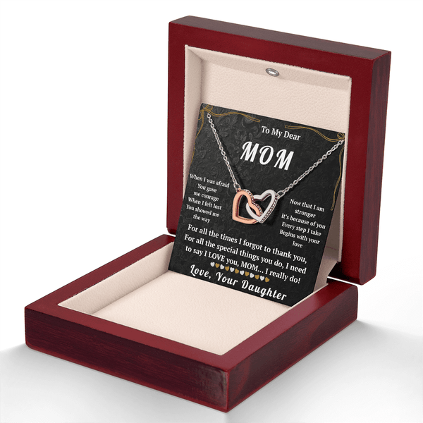 To My Dear Mom Interlocking Hearts Necklace - HEARTEN