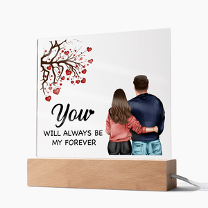 Personalized Acrylic Square Plaque – Light - Up Keepsake Gift - HEARTEN