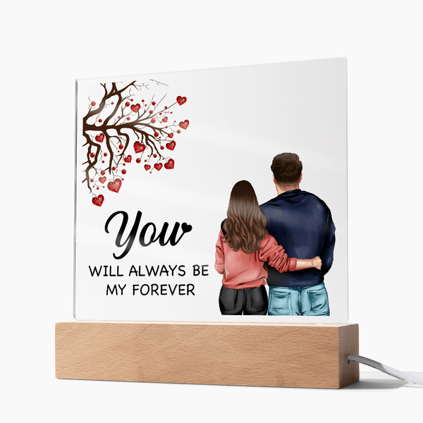 Personalized Acrylic Square Plaque – Light - Up Keepsake Gift - HEARTEN