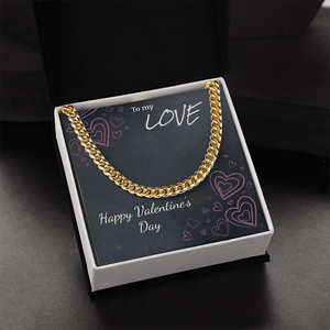 To My Love Cuban Link Chain – Valentine's Day Gift for Him - HEARTEN