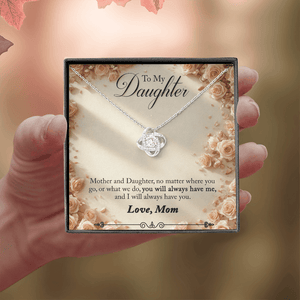 To My Daughter Love Knot Necklace from Mom - HEARTEN