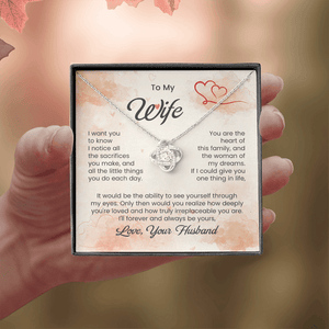 To My Beautiful Wife - Love Knot Necklace - HEARTEN