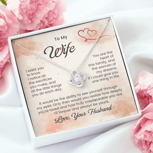 To My Beautiful Wife - Love Knot Necklace - HEARTEN