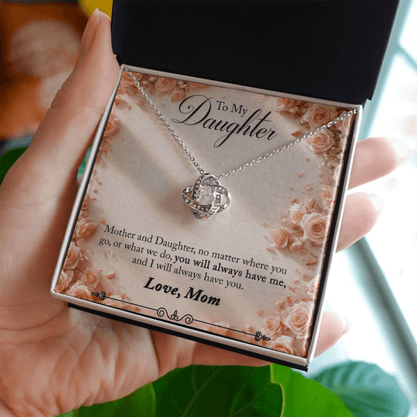 To My Daughter Love Knot Necklace from Mom - HEARTEN