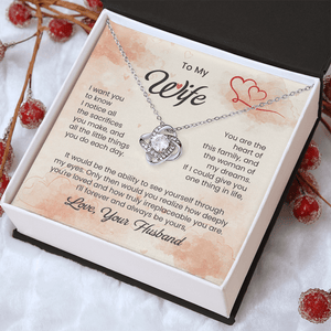 To My Beautiful Wife - Love Knot Necklace - HEARTEN