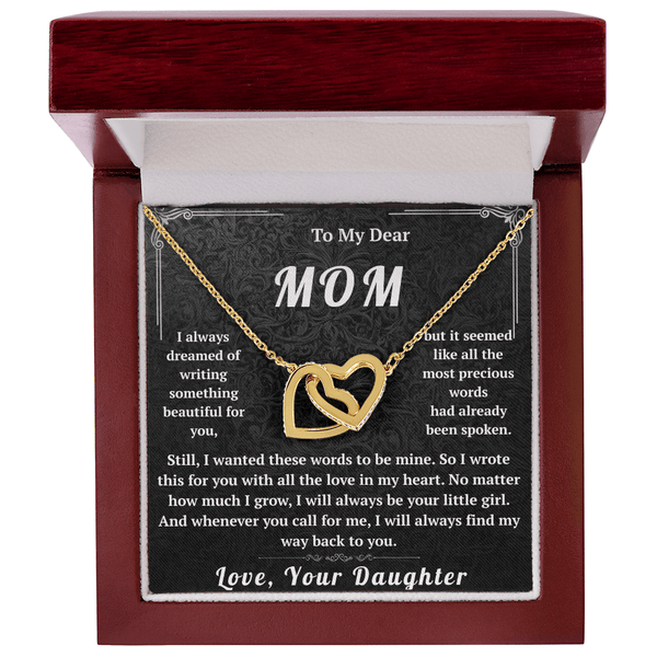 To My Dear Mom Interlocking Hearts Necklace - HEARTEN