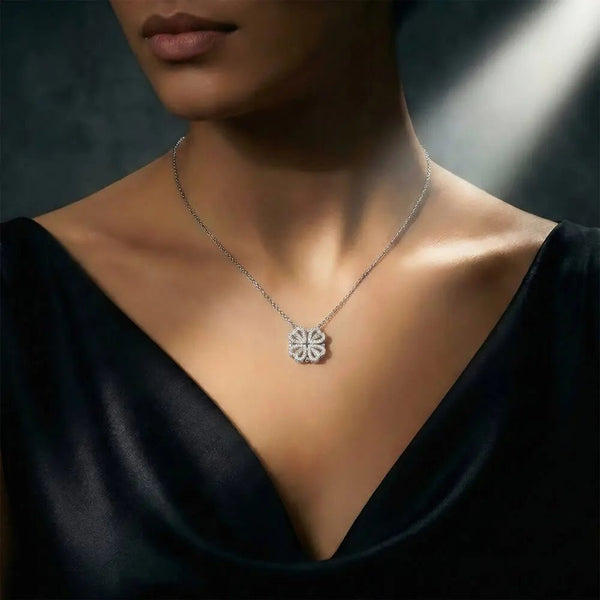 To My Dear Mom Magnetic Hearts Necklace From Son - HEARTEN