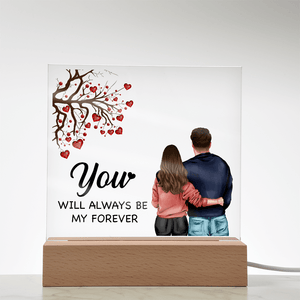 Personalized Acrylic Square Plaque – Light - Up Keepsake Gift - HEARTEN