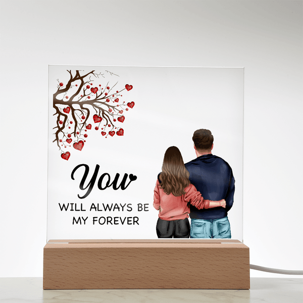 Personalized Acrylic Square Plaque – Light - Up Keepsake Gift - HEARTEN