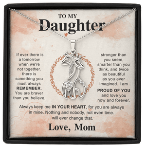 To My Beautiful Daughter - Giraffe Necklace - HEARTEN