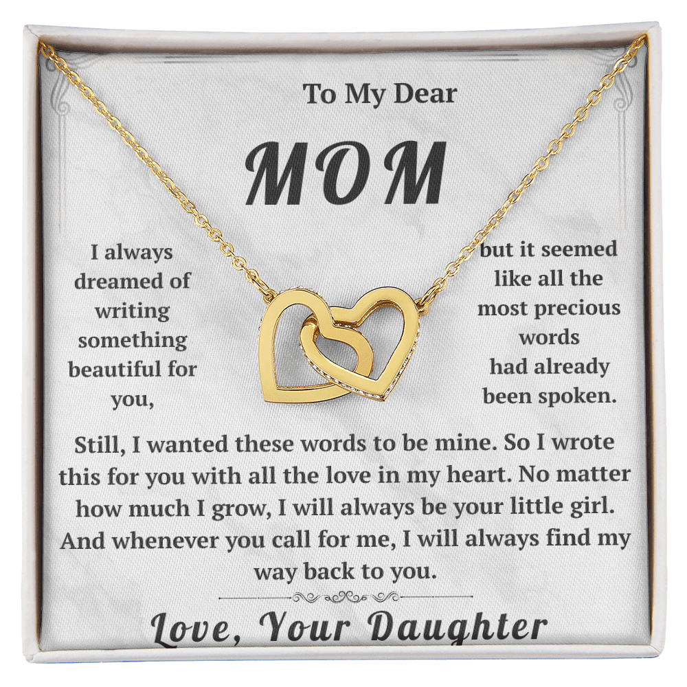 To My Dear Mom Interlocking Hearts Necklace - HEARTEN