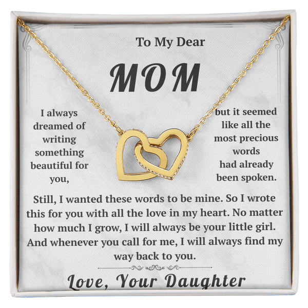 To My Dear Mom Interlocking Hearts Necklace - HEARTEN