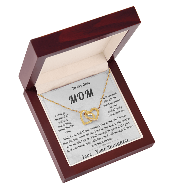 To My Dear Mom Interlocking Hearts Necklace - HEARTEN