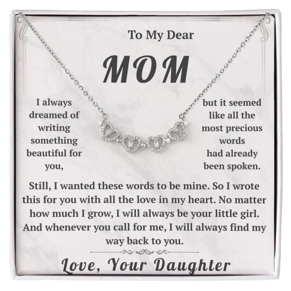 To My Dear Mom Magnetic Hearts Necklace From Daughter - HEARTEN