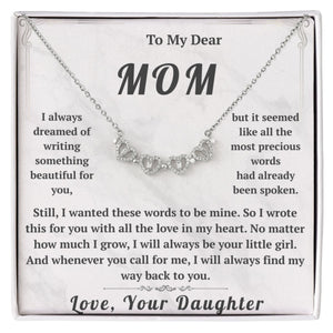 To My Dear Mom Magnetic Hearts Necklace From Daughter - HEARTEN