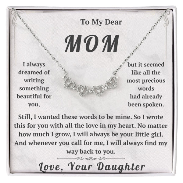 To My Dear Mom Magnetic Hearts Necklace From Daughter - HEARTEN