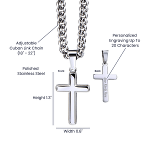 To My Amazing Husband – Personalized Cross with Cuban Link Chain - HEARTEN