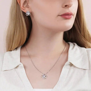 Love Knot Necklace & Earring Set - HEARTEN