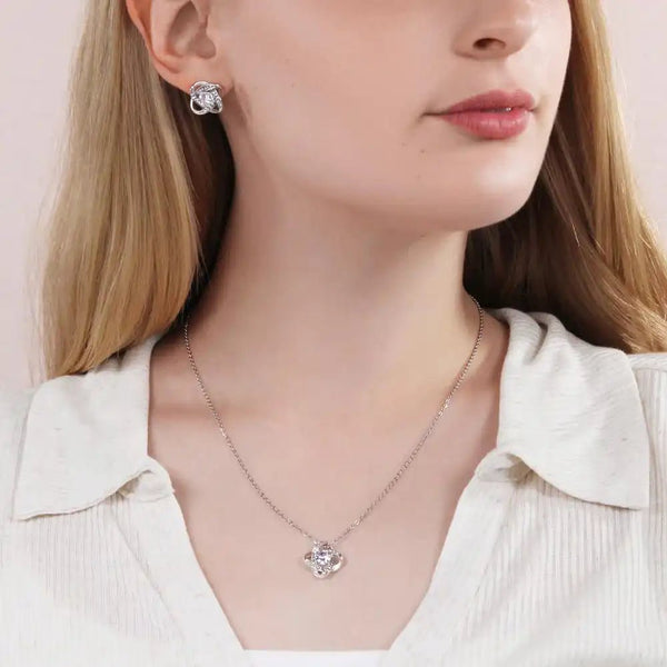 Love Knot Necklace & Earring Set - HEARTEN