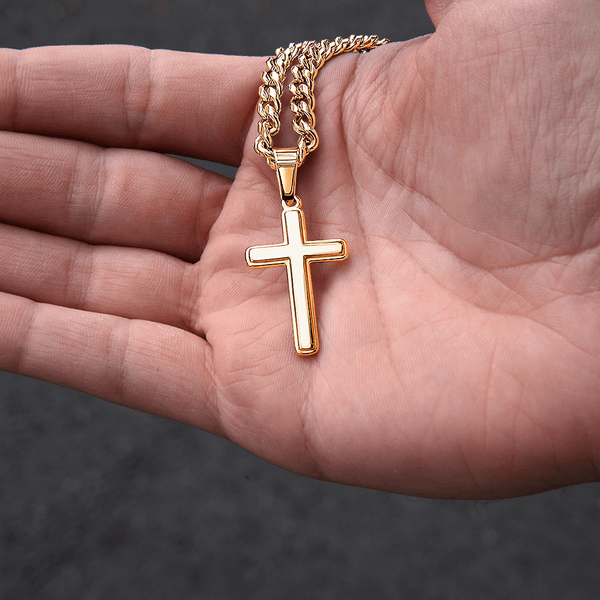 To My Amazing Husband – Personalized Cross with Cuban Link Chain - HEARTEN