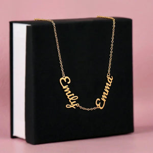 To Our Mom Personalized Name Necklace Gift Set with Message Card from Family - HEARTEN