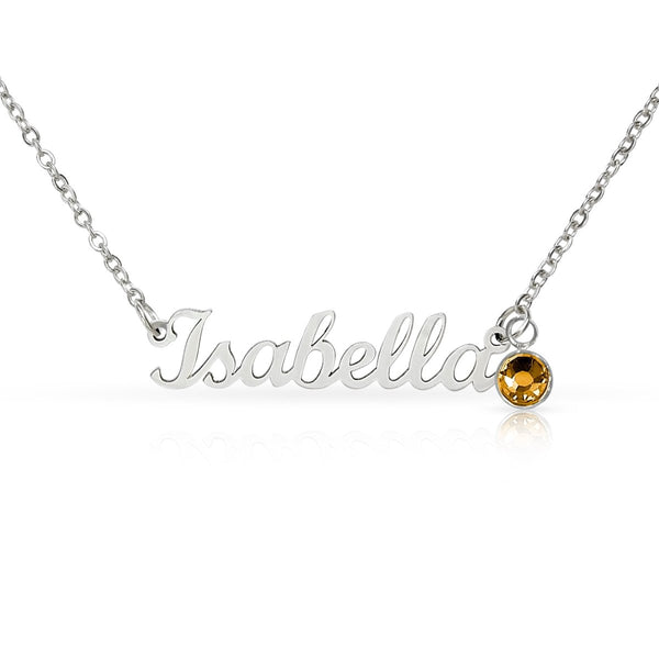 To My Dear Mom Custom Name Necklace with Birthstone and Message Card from Son - HEARTEN
