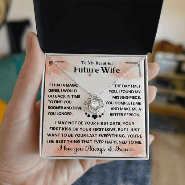 To My Beautiful Future Wife - Love Knot Necklace - HEARTEN