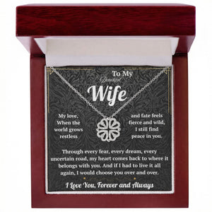 To My Beautiful Wife Magnetic Hearts Necklace with Message Card from Husband - HEARTEN10