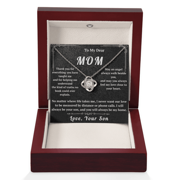 To My Dear Mom Love Knot Necklace - HEARTEN
