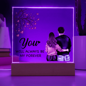 Personalized Acrylic Square Plaque – Light - Up Keepsake Gift - HEARTEN