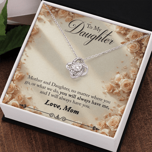 To My Daughter Love Knot Necklace from Mom - HEARTEN